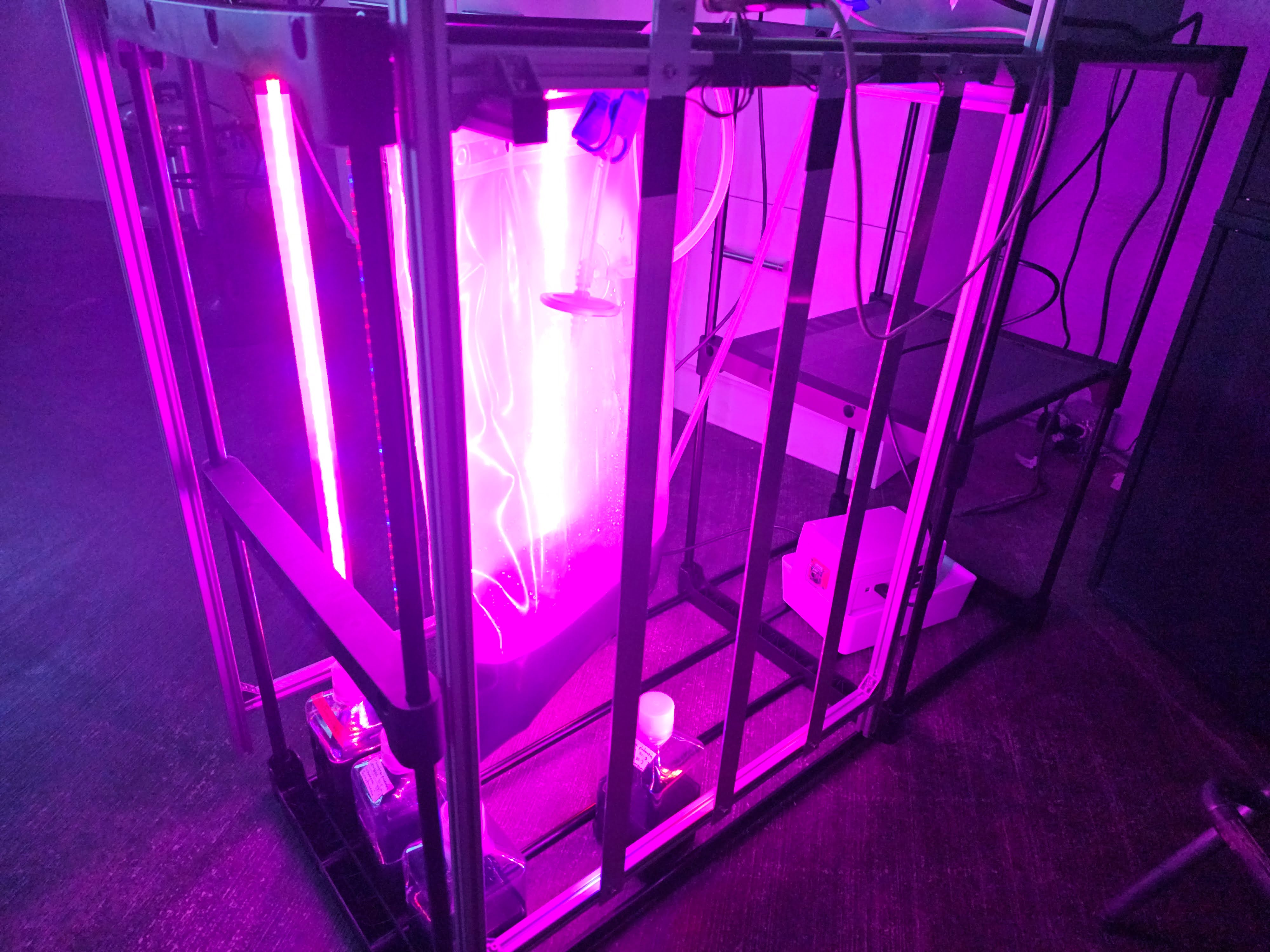 The PhotoBioReactor with LED lights for spirulina growth